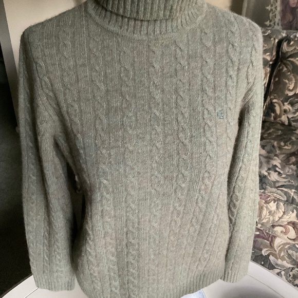 Ralph Lauren Sage Heather Cabled Turtleneck, size XLBeuutiful - Picture 1 of 5